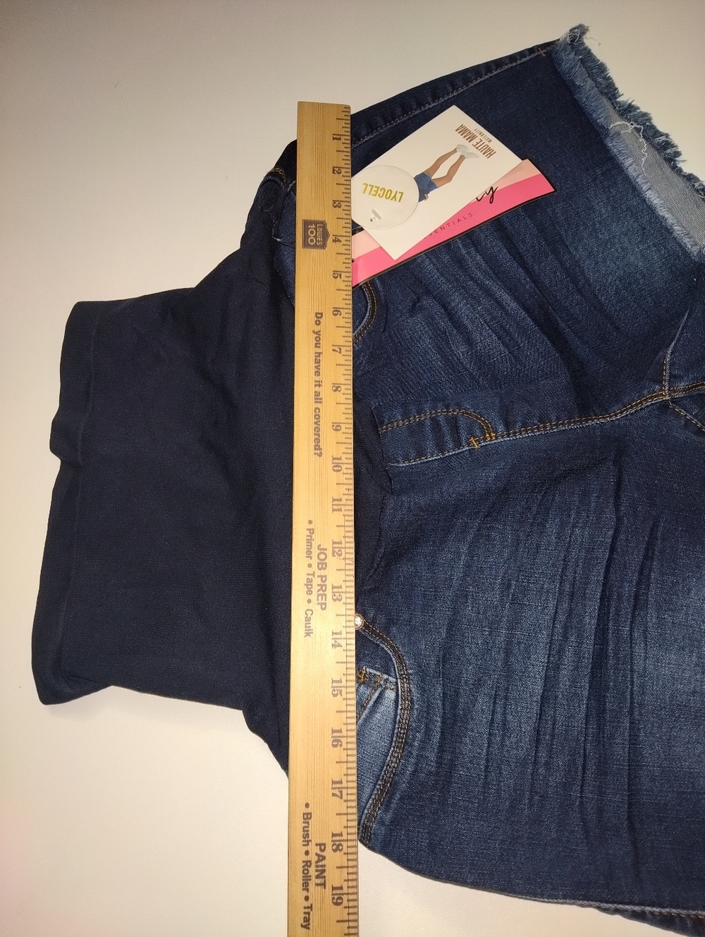 Haute MaMa Women's Maternity Dark Blue  Denim Shorts Size X-large - Picture 4 of 5